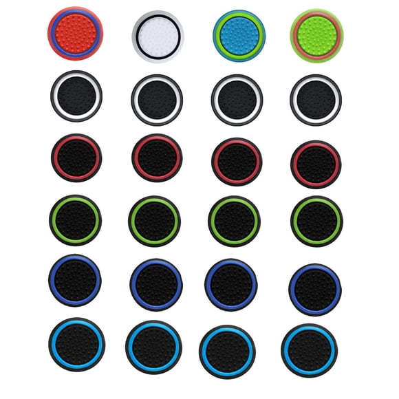 CTHTBZ 20PCS Silicone Thumb Grips for PS4, PS5, Performance Analog Stick Joystick Caps for PS3, Xbox One, Xbox Series X/S, Xbox 360, Switch Pro Controller (Black&Blue)
