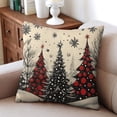 thumbnail image 4 of Red Christmas Winter Snowflake Throw Pillows Cover Modern Square Cushion Covers 2 Pieces Fashion Throw Cushion Case for Indoor Home Bedroom, 4 of 7
