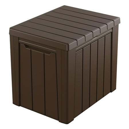 Keter Urban 30 Gallon Outdoor Wood Deck Box  Brown