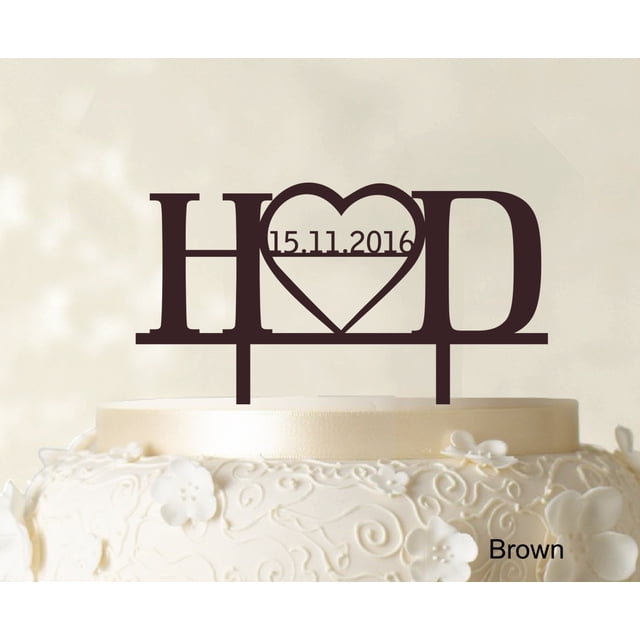 Monogram Personalized Cake Topper Custom Wedding Cake Topper Cake Decorations Color Option Available 5-7 Inches Wide