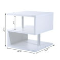 thumbnail image 7 of HomCom 20" Modern Designer S-Shaped Multi Level Accent End Table Shelf - White, 7 of 7