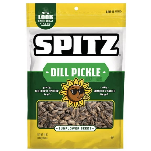 Spitz Dill Pickle Sunflower Seeds, 16 oz Resealable Bag (Pack of 10)