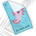 thumbnail image 3 of Toalla de Baño Juana Gallo Diseño de Ajolote Loteria Azul Ligera y Suave, 3 of 5