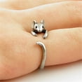 thumbnail image 3 of Kinitial-Anillo de dedo de ratón pequeño Vintage para mujeres, niños y niñas, Color plata antigua, bronce, anillos de rata lindos, joyería de regalo de fiesta, 3 of 4