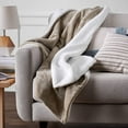 thumbnail image 1 of Soft Micromink Sherpa Throw Blanket - King, Taupe, 1 of 7