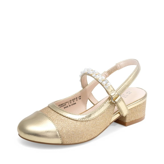DREAM PAIRS Girls Slingback Dress Shoes Round Toe Heels Pumps for Little/Big Kids Flower Girl Party Wedding Princess