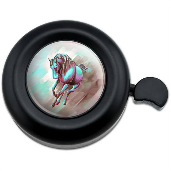 Horse Running Painting Aqua Pink Bicycle Handlebar Bike Bell