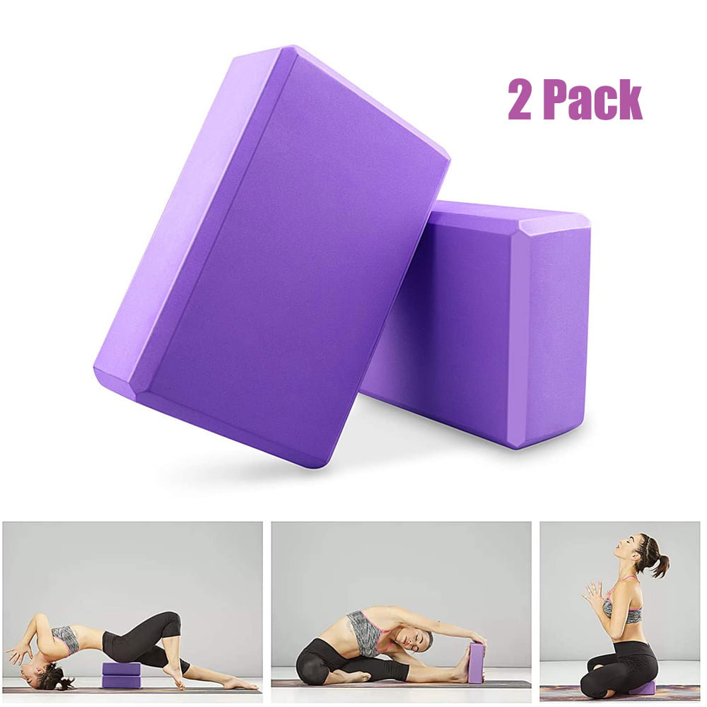 2 Yoga Blocks and Strap Pilates Foam Brick Exercise Fitness Stretching Kit 