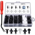 thumbnail image 1 of 100 piezas de clips de remache de plástico universales de plástico para guardabarros, sujetadores de parachoques de coche, clips de remache, kit de repuesto, tornillo de expansión con herramientas de extracción de sujetadores esquí esquí Gafas de esquí, 1 of 5