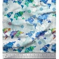thumbnail image 1 of Soimoi White Poly Georgette Fabric Direction Compass & World Map Print Fabric by Yard 52 Inch Wide, 1 of 3