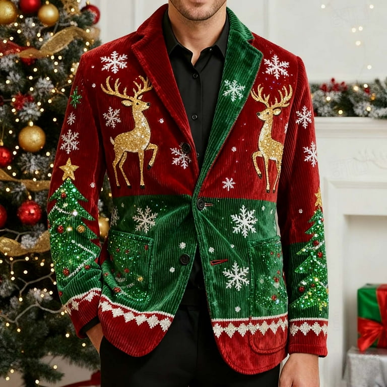 white christmas dresses The Reindeer Gains Christmas Blazer Jacket w/ Tie main image 1