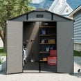 thumbnail image 4 of CarButler 8x10ft Plastic Outdoor Storage Shed Resin Tool Shed with TP Skylight,Window and Floor for Garden Patio Backyard Dark Gray, 4 of 9