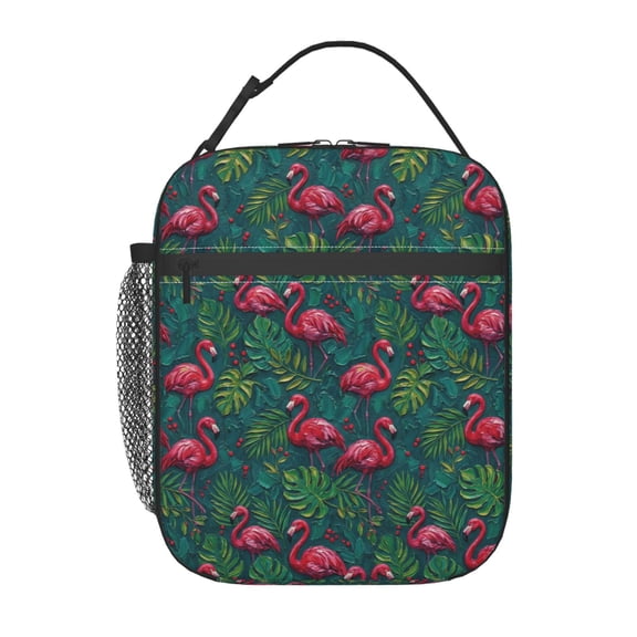 Flamingos Leakproof Lunch Bag Large Capacity Lunchbox Insulated Reusable Lunch Tote Bags Cooler Lunch Container For Work Office Picnic Travel