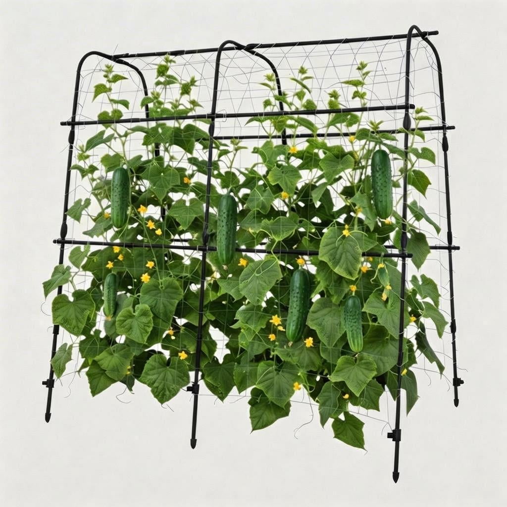 5.3x5.3 FT Black U-Frame Garden Arch, Metal Plant Support for Raised Beds, Cucumbers, Melons, Grapes, Roses & Vining Crops