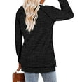 thumbnail image 5 of SWQZVT Long Sleeve Tops For Women Fall Shirts Round Neck T Shirts Fashion Color Block Split Tunics Tops Casual Lightweight Sweatshirts Loose Fit Pullover Tops Blouses Black Plus Size XXL, 5 of 5