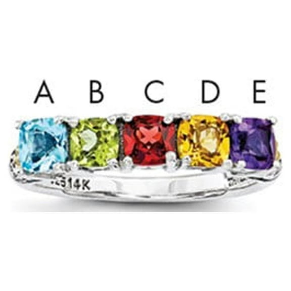 14K Two-Tone Gold Ring Band Mother's & Family Yellow Semi Mount Diamond center Stone Mounting 4 mm