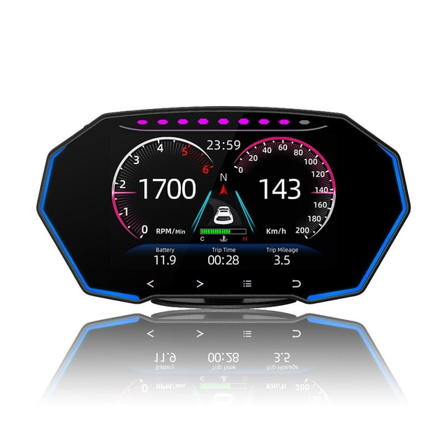 Methold Car Head Up Display OBD Navegación LCD Brújula Digital HUD Ajustable al aire libre Medidor de longitud Soporte dividido Electrónica