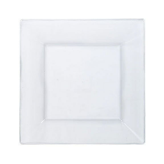 LillianPlastic Dinnerware Plastic Plates, Sqaure, 6.5", Clear, 10 Ct