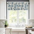 thumbnail image 2 of Coastal Ocean Valances for Windows Farmhouse Kitchen Curtains Valances Rod Pocket Valance Curtains for Kitchen Windows Vintage Seahorse Starfish Coral Window Valances for Bathroom Bedroom 42"x18", 2 of 6