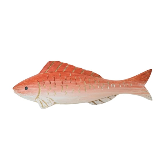 Wooden Fish Figurine Ornament Sculpture Crafted Wood Design for Beach Lovers Tabletop Bookshelf Home