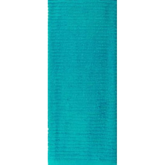 MUkitchen 100% Cotton Ridged Dishtowel, Aquamarine - 18 x 28 inches