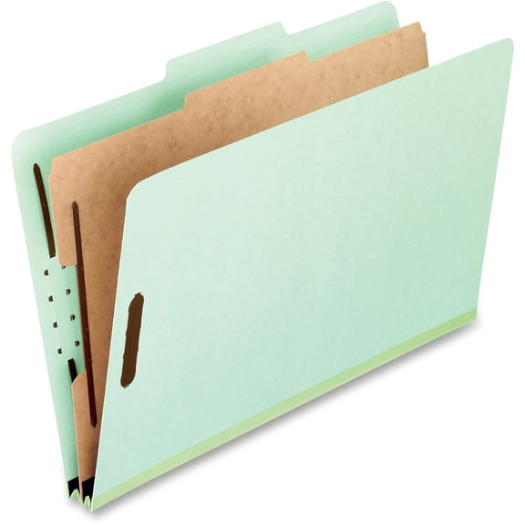 Four-, Six-, And Eight-Section Pressboard Classification Folders, 1 Divider, Embedded Fasteners, Legal Size, Red, 10/box | Bundle of 5 Boxes