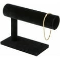thumbnail image 2 of Plymor Black Velvet Side T-Bar Bracelet Display Stand, 7.25" W x 5" H (Pack of 2), 2 of 2