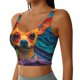 thumbnail image 2 of Balery Colorful Textured Chihuahua Sujetadores deportivos con espalda cruzada para mujer, acolchados, sin costuras, de alto impacto, ideales para yoga, gimnasio, entrenamiento y fitness.-, 2 of 8