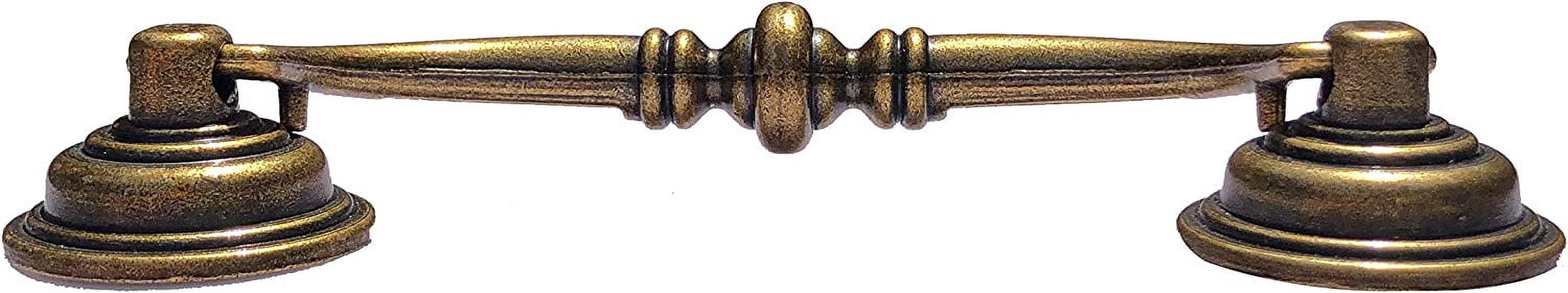 6 Pack 3.5" Hole Center Shabby Chic Drawer Pulls Handles Antique Bronze Kitchen Cabinet Drop Bail Pulls Handles (89mm/Antique Brozne)