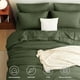 thumbnail image 2 of CozyLux Juego de edredón de tamaño completo, color verde oliva, 7 piezas, cama en una bolsa, juego de edredón completo con sábanas, juego de cama con edredón alternativo, sábanas bajeras, fundas de al, 2 of 9