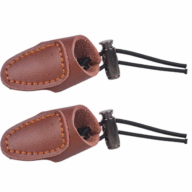 2pcs Archery Leather Thumb Ring Finger Guard Tab Glove Bow Protection