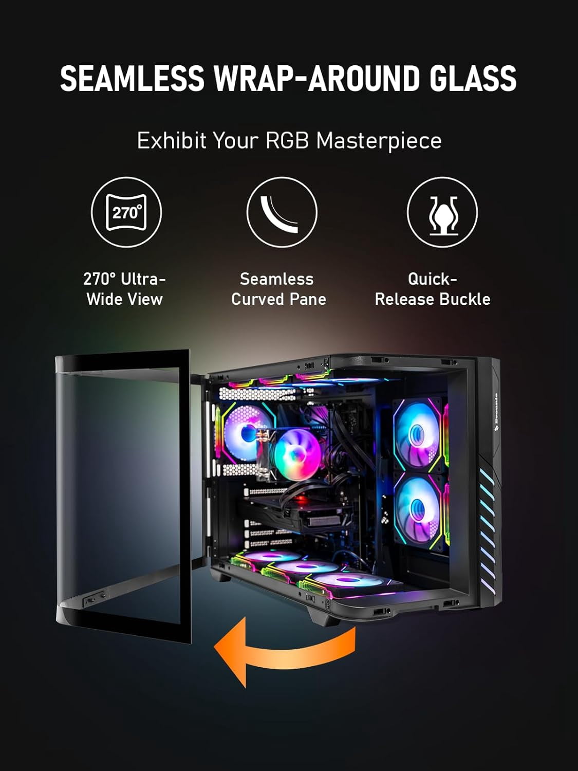 Gaming PC Desktop—i5-11600, RX 580 8GB, 16GB RAM, 512GB SSD+1TB HDD, WiFi 6, BT 5.4, Win11, 9× ARGB Fans | Ready for Fortnite/GTA V/Valorant