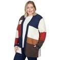 thumbnail image 3 of Alfred Dunner Womens Plus-Size Autumn Colorblock Cardigan, 3 of 6