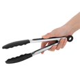 thumbnail image 4 of Silicone Spatula Set Classic Slotted Turner Food Tongs, 4Pcs/Set 230 Degrees Celsius  Heat   Kitchenware Kit, Black, 4 of 8