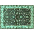 thumbnail image 1 of Ahgly Company Machine Washable Indoor Rectangle Oriental Turquoise Blue Industrial Area Rugs, 2' x 4', 1 of 4
