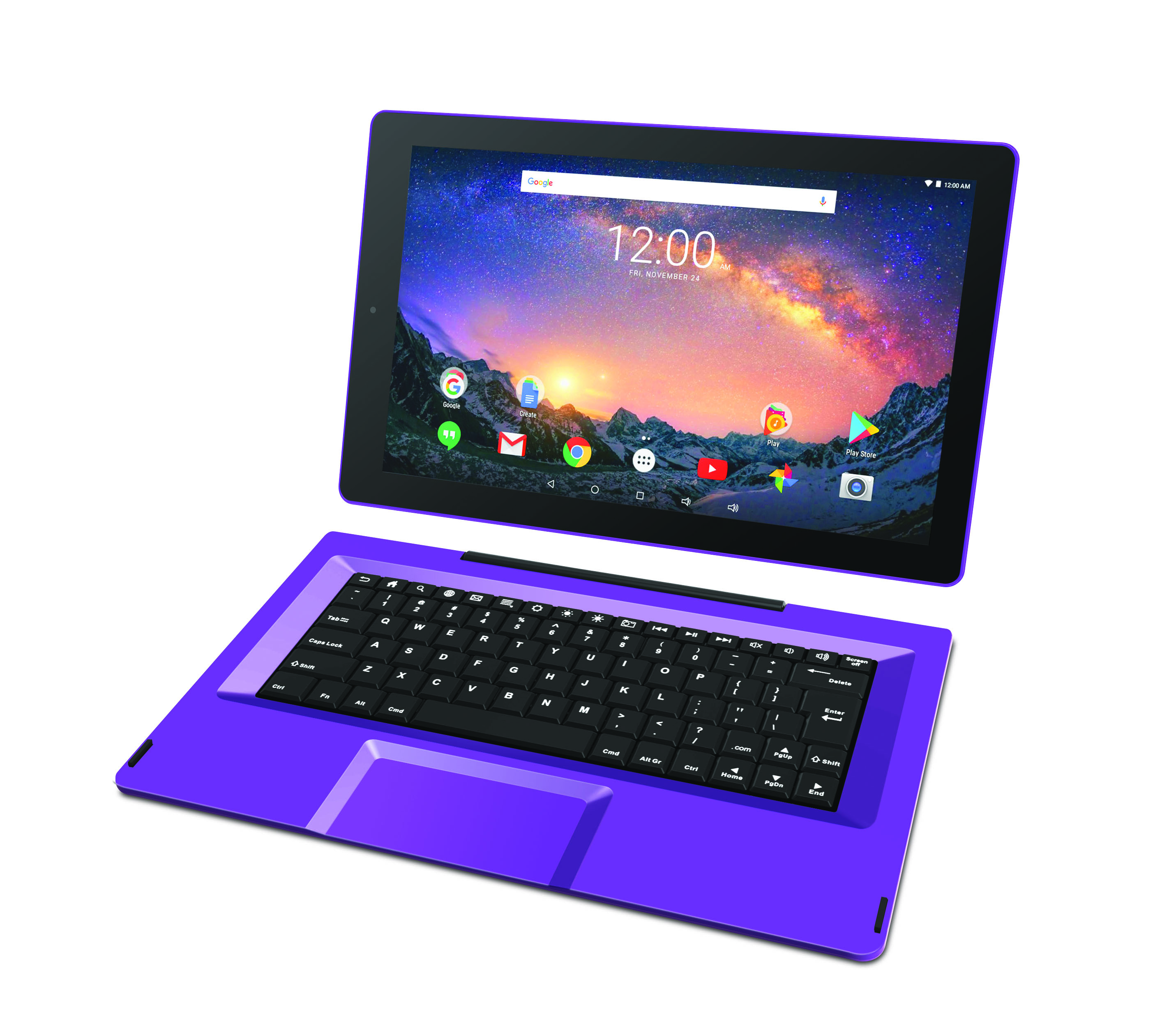 RCA Galileo Pro 11.5" 32GB 2-in-1 Tablet with Keyboard Case Android OS, Purple (Google Classroom Ready) - image 2 of 5