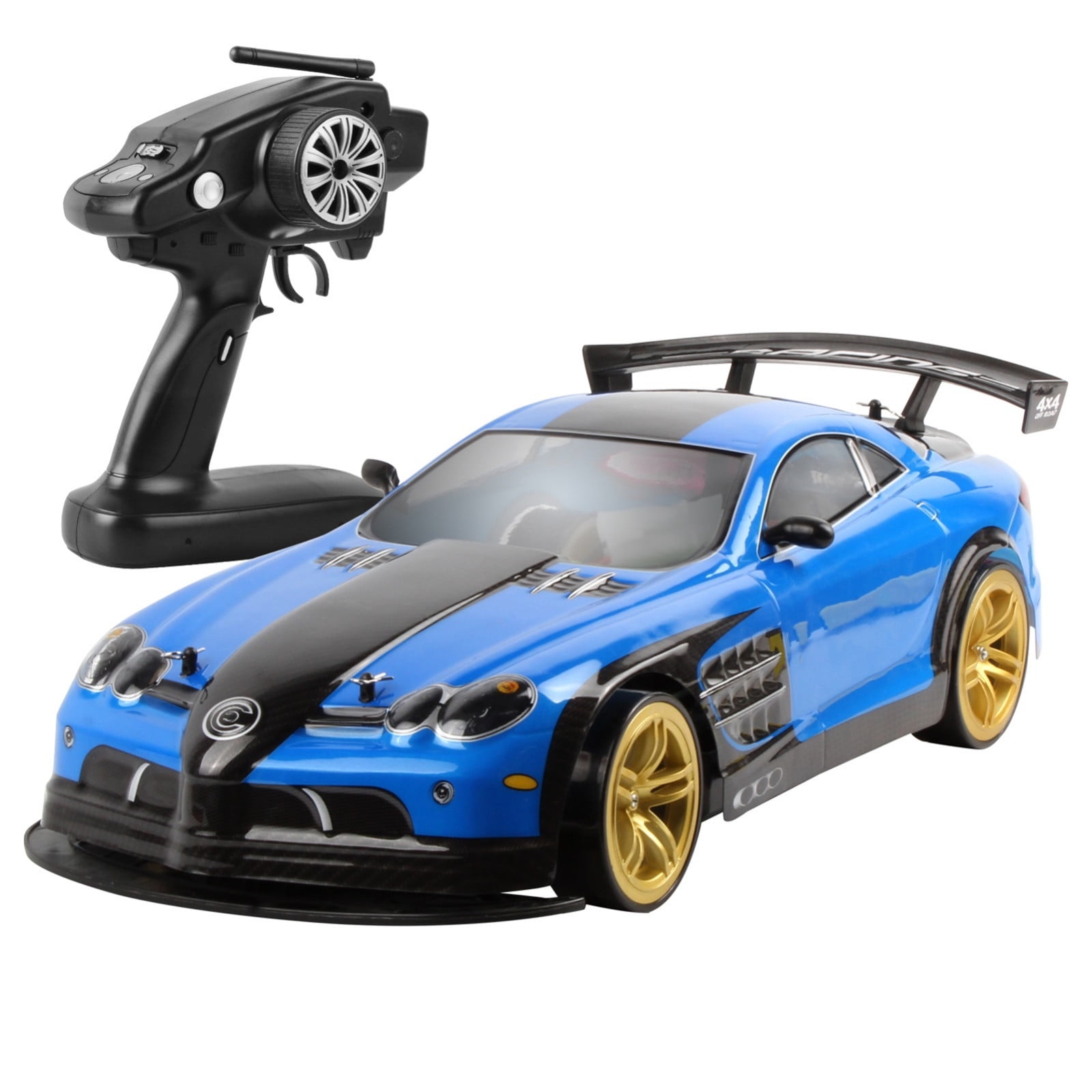 Fridja 1:10 70km/h 2.4G RC Car 4WD Double Battery High Power LED Headlight Racing Truck