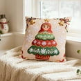 thumbnail image 5 of Cinvoph 18"x18" Embroidered Christmas Throw Pillow Covers Linen Festive Xmas New Year Decorative Pillow Cases for Couch Sofa Bed Chair Living Room Party, Winter Home Decoration, 5 of 6
