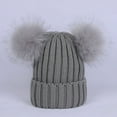 thumbnail image 3 of Beanies Women with Double Pom Pom, Winter Hats for Women Cold Weather Warm Knit Fleece Lined, Cute Beanie Cap for Daily Use, 3 of 8