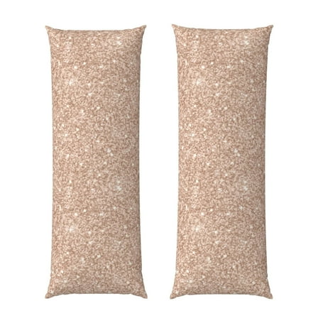 Naloa Beige Sparkling Glitter Super Soft 20x60 Body Pillow Case,Long Side Hidden Zipper（PILLOWS ARE NOT INCLUDED）