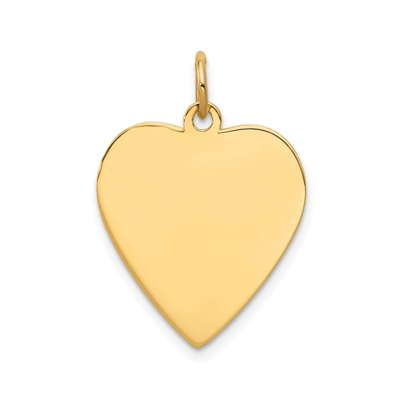14k Yellow Gold Heart Pendant Necklace for Women, Polished Minimalist Design, Symbol of Love and Affection, Fine Jewelry for Everyday or Romantic Wear, Engravable Charm