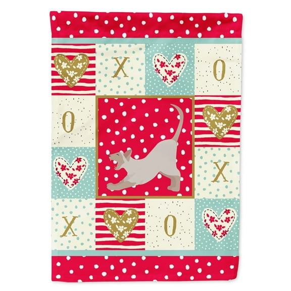 Carolines Treasures CK5798GF Thai Lilac Cat Love Flag Garden Size Small multicolor