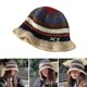 thumbnail image 2 of Female Handwoven Hat Knitted Sun Bucket Hat Y2K Stripe Hat for Teenager Girl Women Party Headwear Photoshoots Beanie Hat, 2 of 4