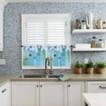 thumbnail image 4 of Christmas Kitchen Curtains and Valances Set, Rod Pocket Curtains Tier Farmhouse Window Curtains 24 Inch Length, Xmas Pine Leaves Snowflake Blue Green Ombre 3 Piece Kitchen Curtains Set, 4 of 6