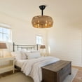 thumbnail image 6 of Chords Attic 18" 6-Light  Boho Ceiling Fan with Lights and Remote Control, Farmhouse Ceiling Fan with Natural Jute Rope Woven Drum Shade for Bedroom, Living Room, Patio, 6 of 8