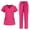 BN14-Hot Pink, variant on VV AVEORS Women Scrubs Sets Stretch Tops With Pockets & Cargo Pants Jogger Nurse Work Uniform Quick Drying Workwear Gray L