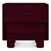 Moe's Home Collection Jolene 1-Drawer Wood Bedroom Nightstand in Red