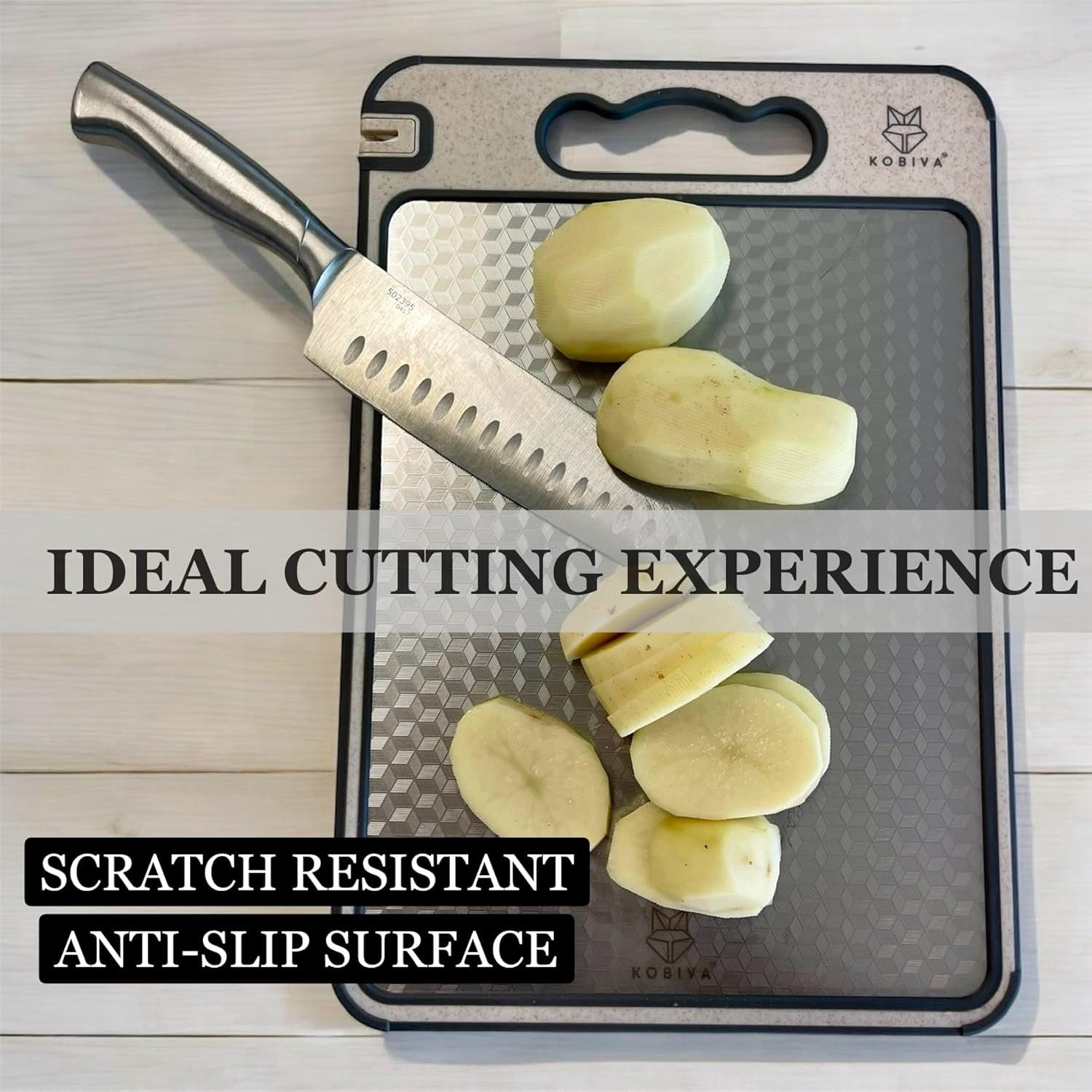 304 Stainless Steel Cutting Board with Built-In Knife Sharpener & Garlic Grinder | Scratch-Resistant Mesh Design, Double-Sided Chopping Board, Dishwasher Safe | Non-Slip, Non-Toxic, Food Grade 14.5"