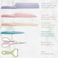 thumbnail image 2 of Toytexx 6-Piece Colorful Kitchen Knife Set with Peeler & Scissors – Cleaver, Chef, Bread & Paring Knives, High-Grade Stainless Steel Blades, Ergonomic Pastel Handles for Home Cooking & Meal Prep, 2 of 9