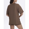 thumbnail image 2 of MINTREUS Womens 2 Piece Lounge Sets Crew Neck Short Summer Pajama Set Airport Travel Outfits with Pockets, 2 of 8